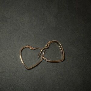 gold heart earrings